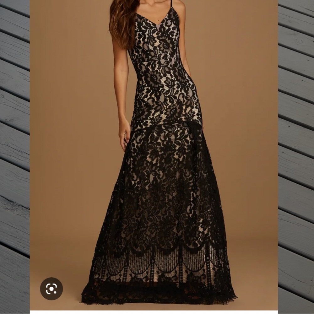 Flynn Black Lace Maxi Dress